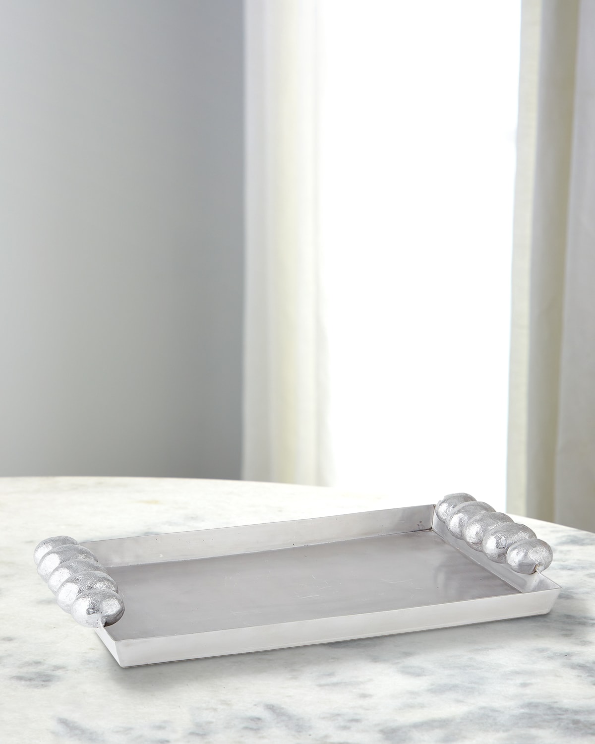 Shop William D Scott Pebble Tray In Nickel Silver