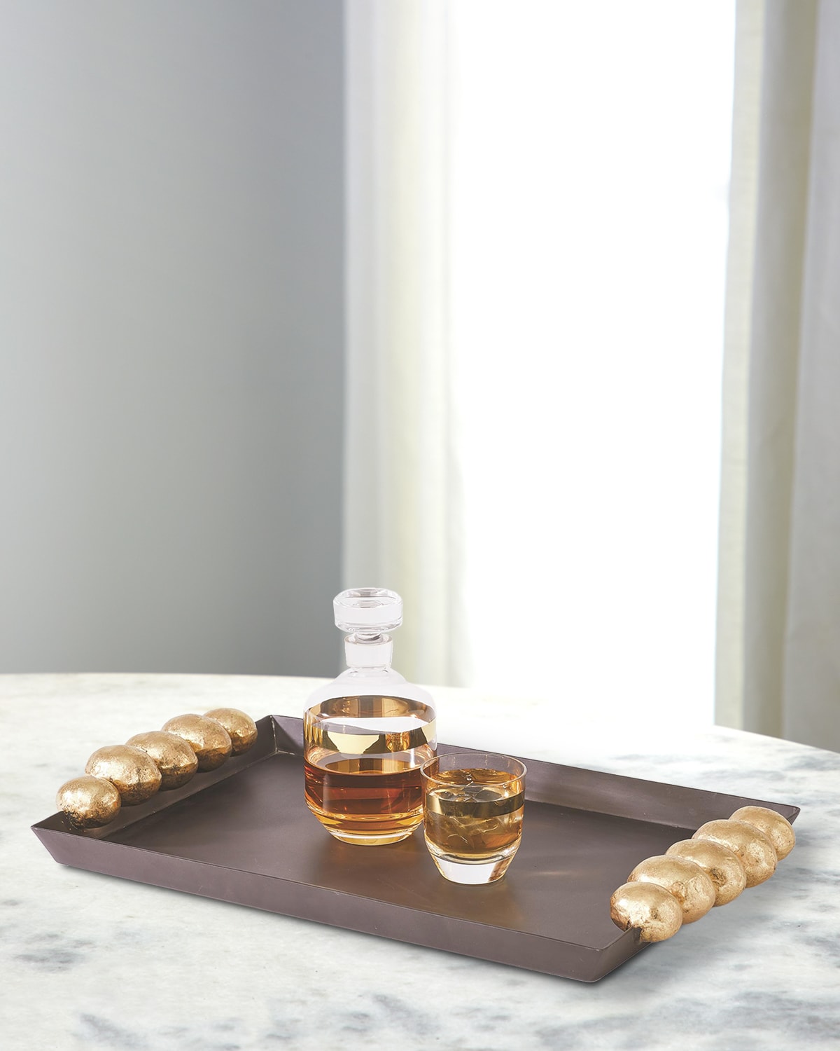 William D Scott Pebble Tray In Bronze Gold