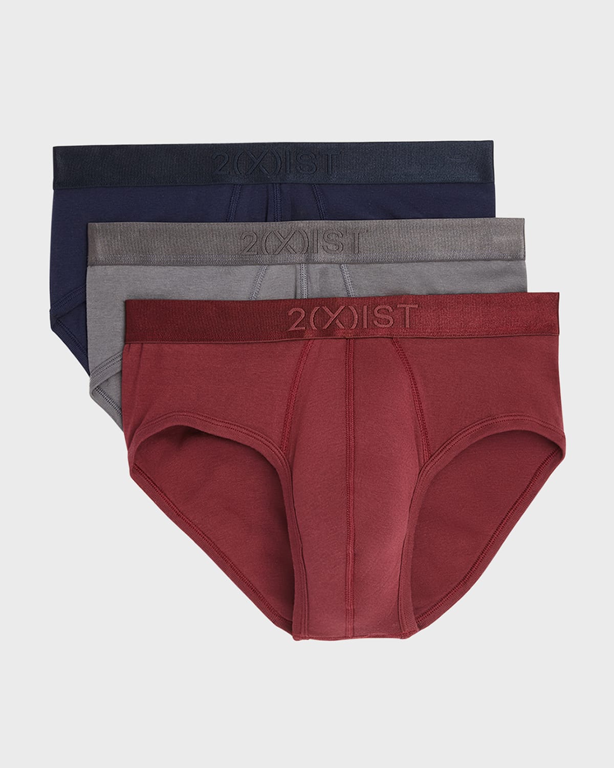 2(x)ist Men's 3-pack Pima Cotton Contour Pouch Briefs In Navyblazer/tyawny