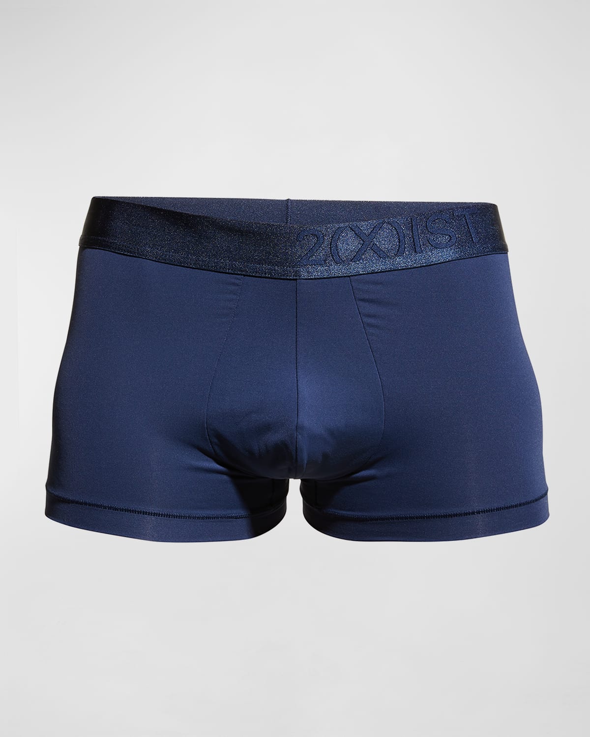 2(x)ist Men's Solid No-show Boxer Trunks In Blue