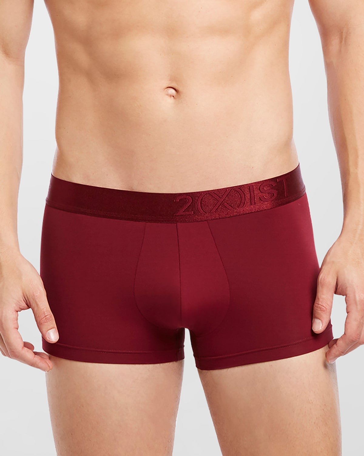 Shop 2(x)ist Men's Solid No-show Boxer Trunks In Red