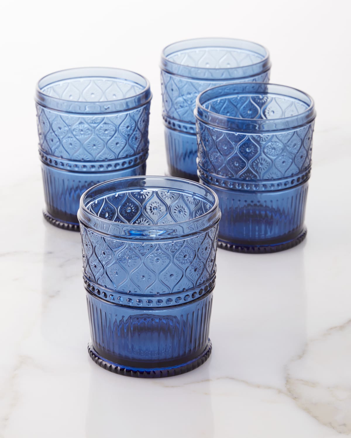 Blue Claro Double Old-Fashioned Glasses, Set of 4