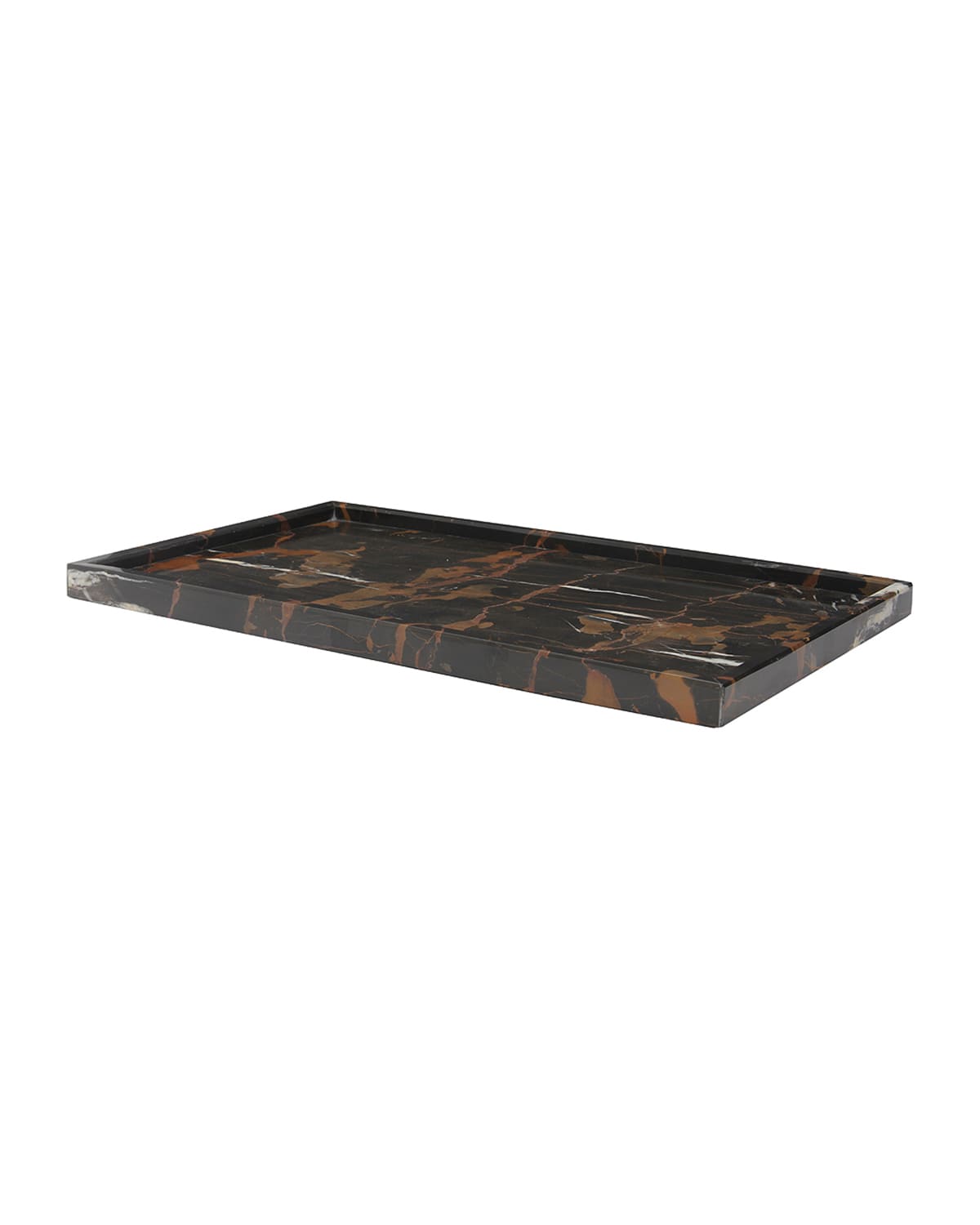 Shop Marble Crafter Edesia Collection Honed Finish Marble Tray In Black And Gold