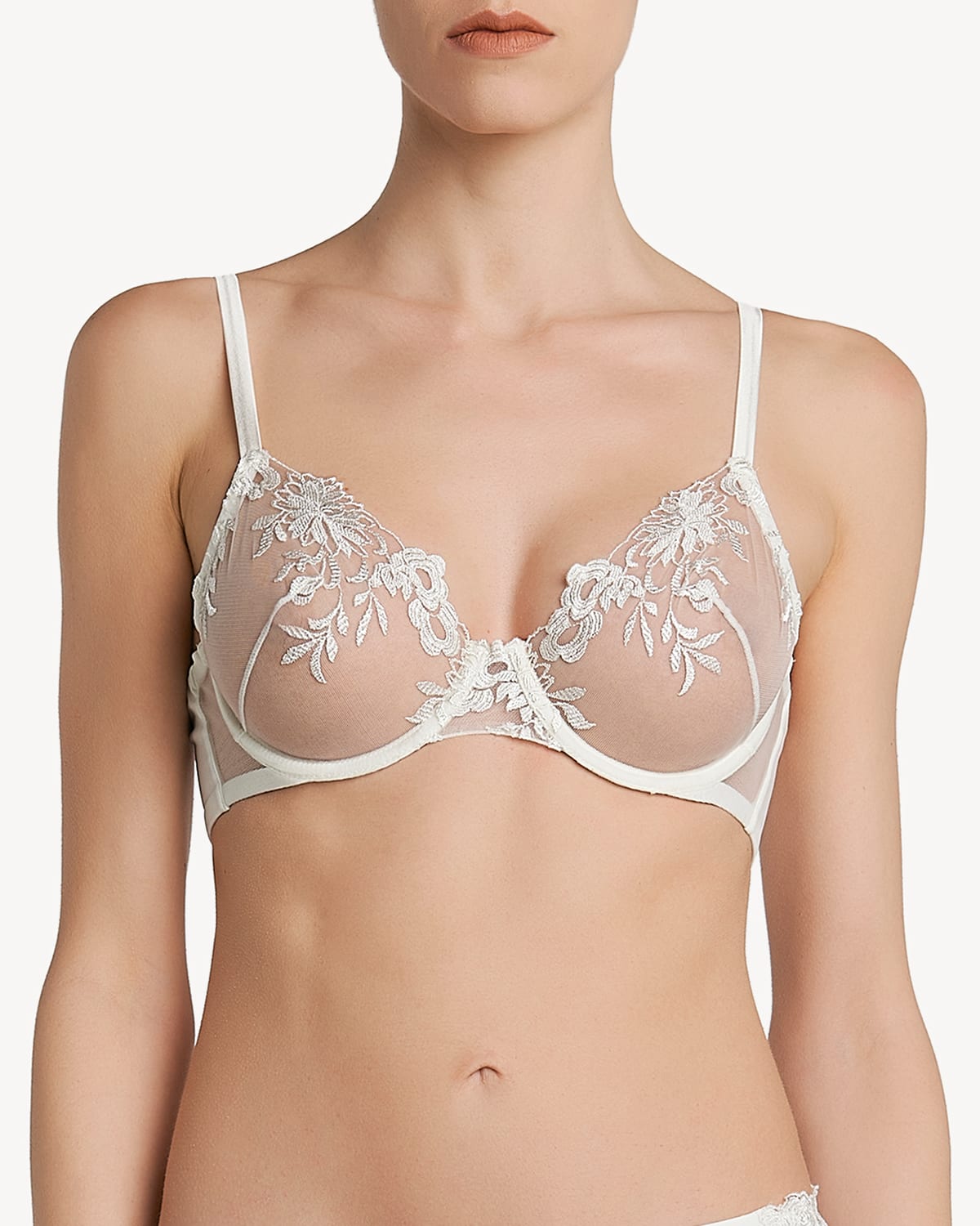 LA PERLA ZEPHYR EMBROIDERED TULLE BRA,PROD231040696