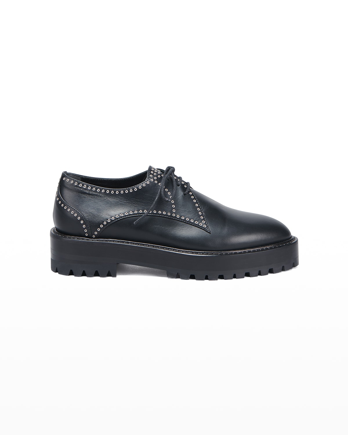 ALAÏA GROMMET STUDDED LACE-UP LOAFERS