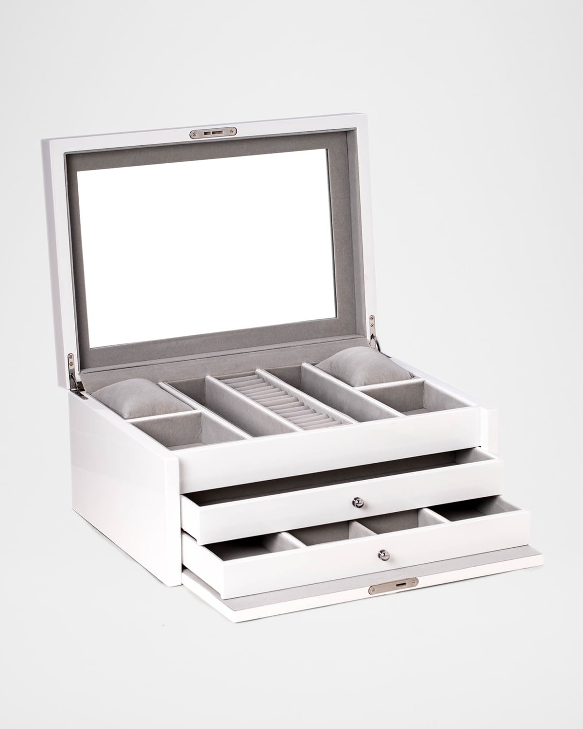 Men's Lacquered Multi-Compartment Jewelry Case