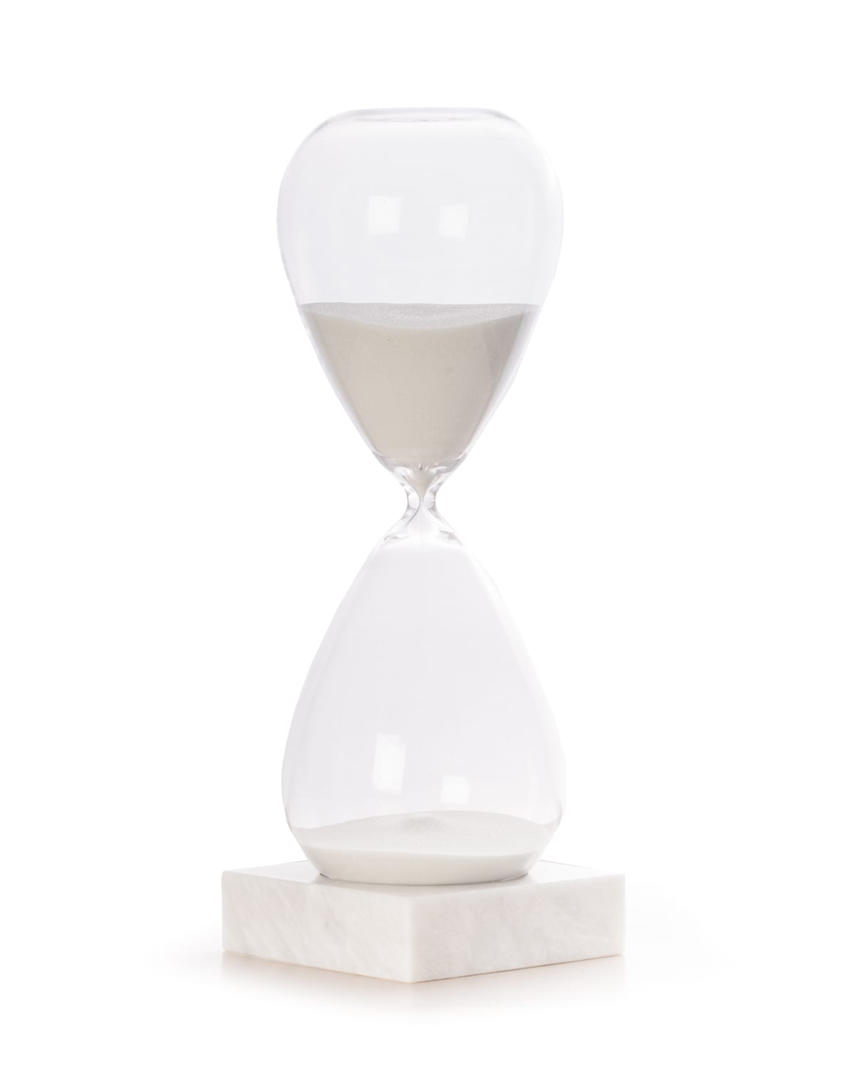 Shop Bey-berk Hand-blown Sand Timer Hourglass (90 Minute) In White
