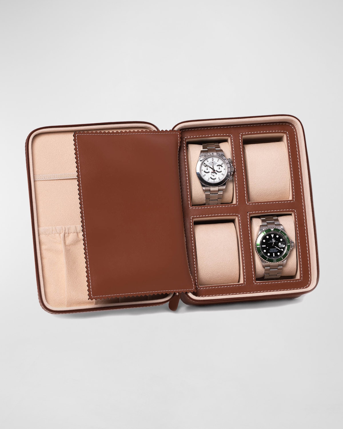 Men's Leather Single-Watch Travel Case