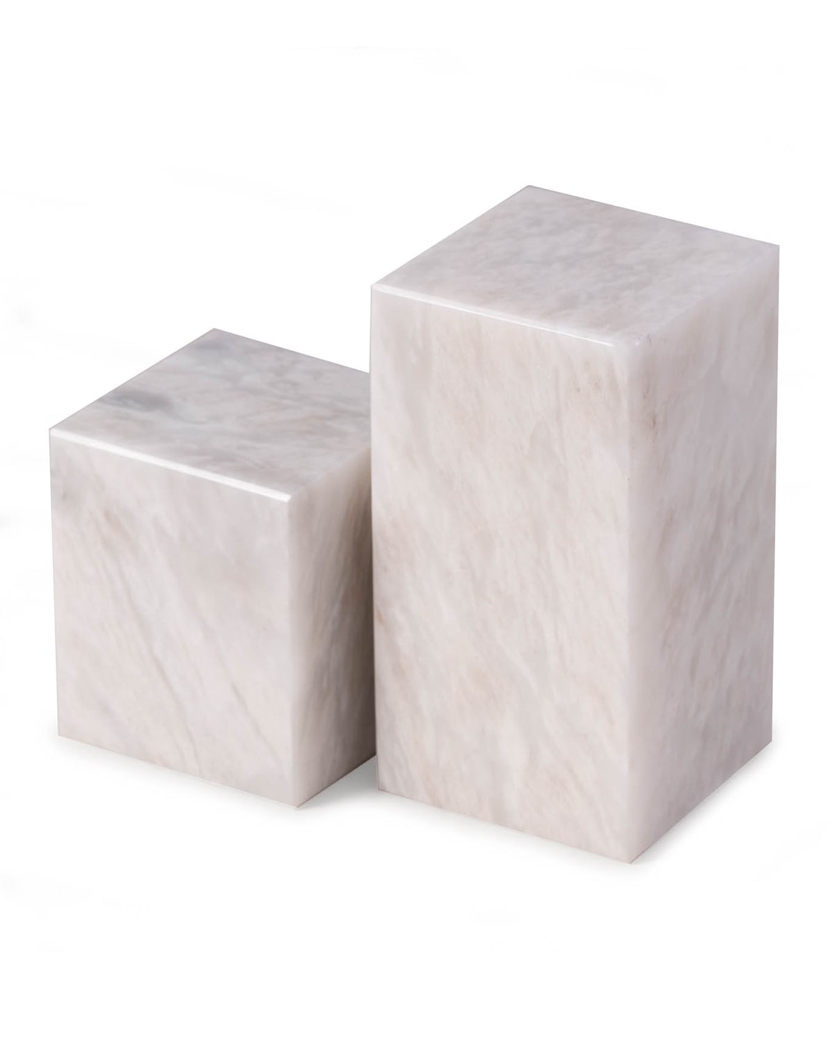 Shop Bey-berk Men's Marble Cube Design Bookends In White