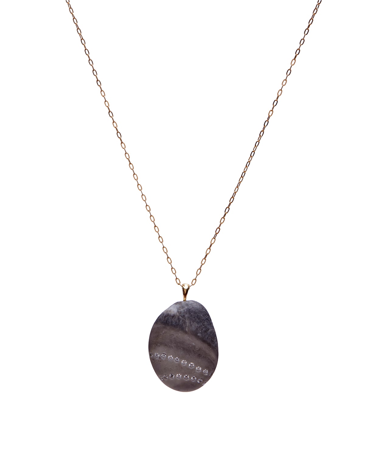 CVC Stones 18k Gold Oval Stray Necklace - One of a Kind, 18"