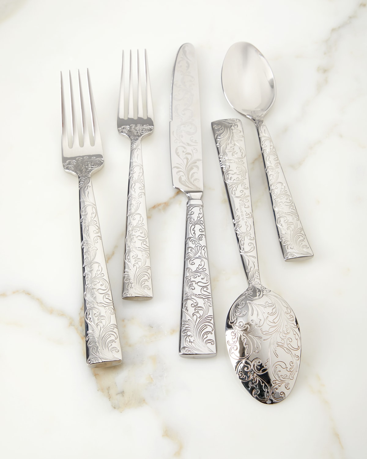 Ricci Silversmith 20-piece Parisian Garden Flatware Set In Silver