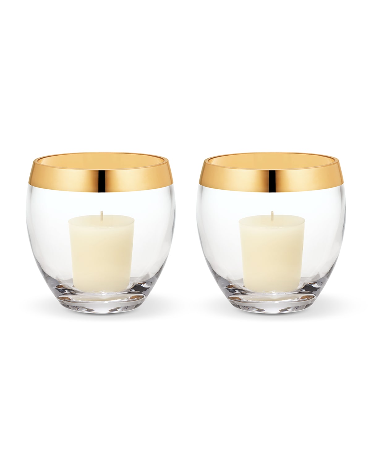 Aerin Gabriel 2-piece 24k Gold & Glass Votive Set In Gold