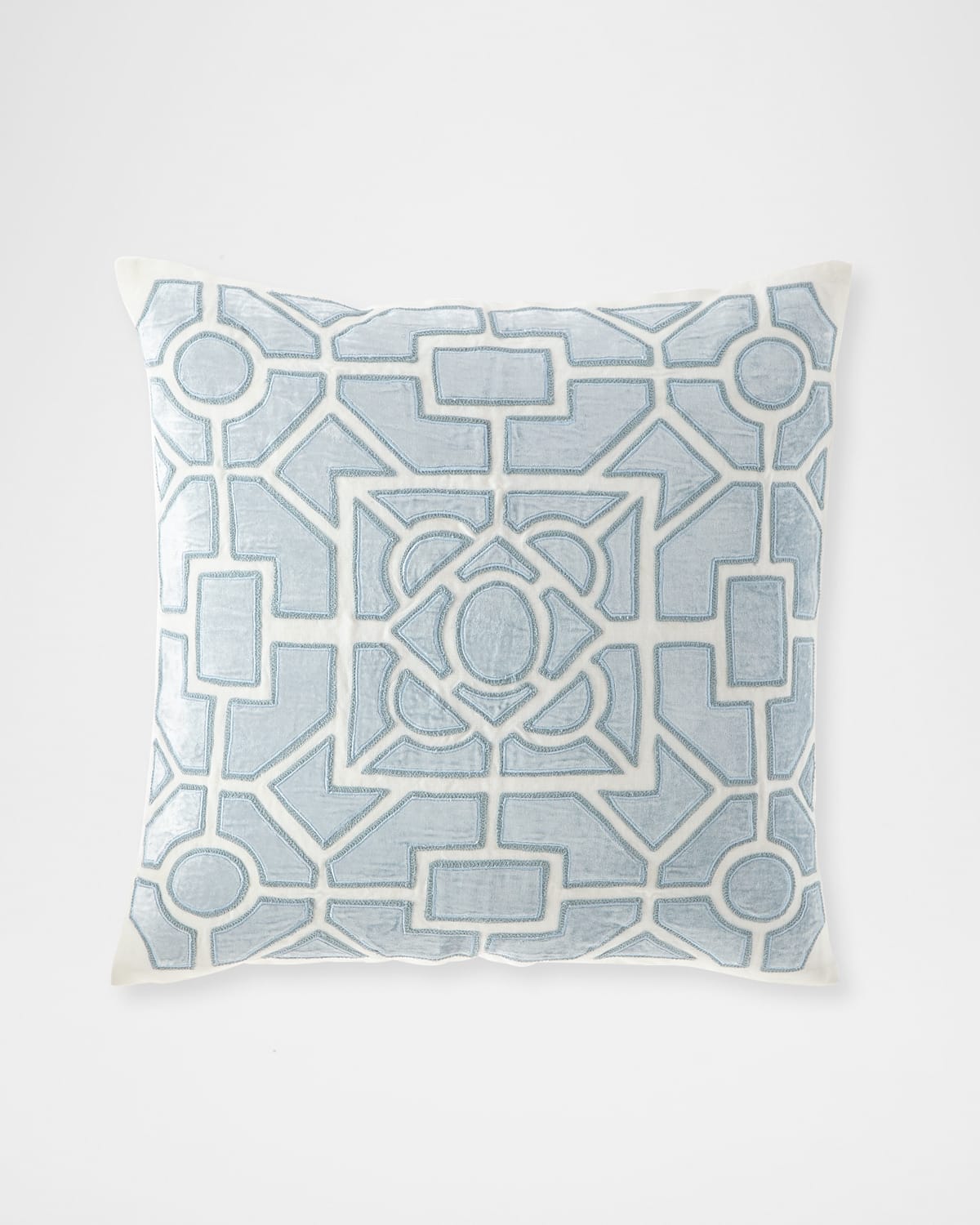 Callisto Home Bandalia Geo Pillow, 22"sq. In Blue/white