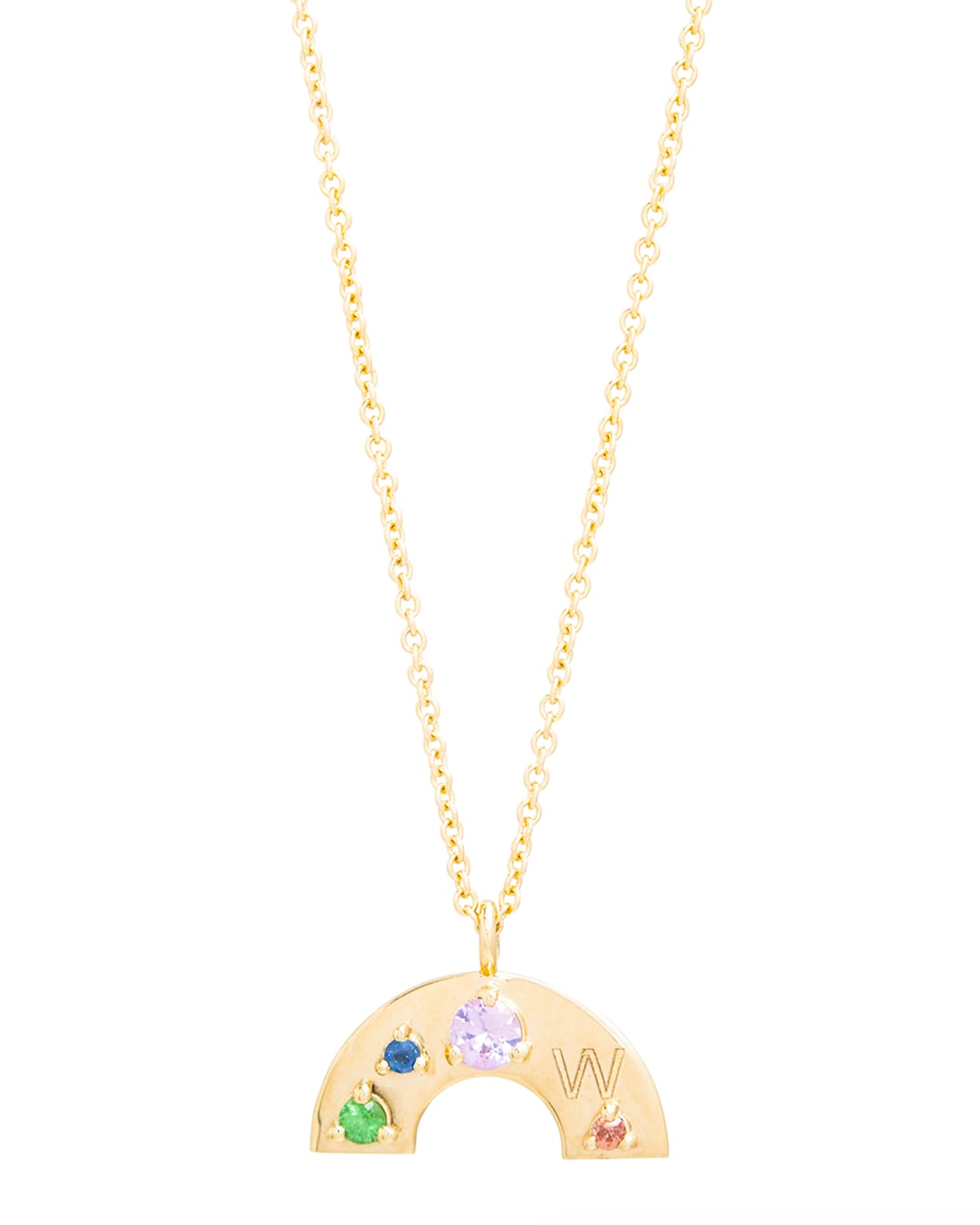 Stone And Strand Personalized Rainbow Gemstone Necklace