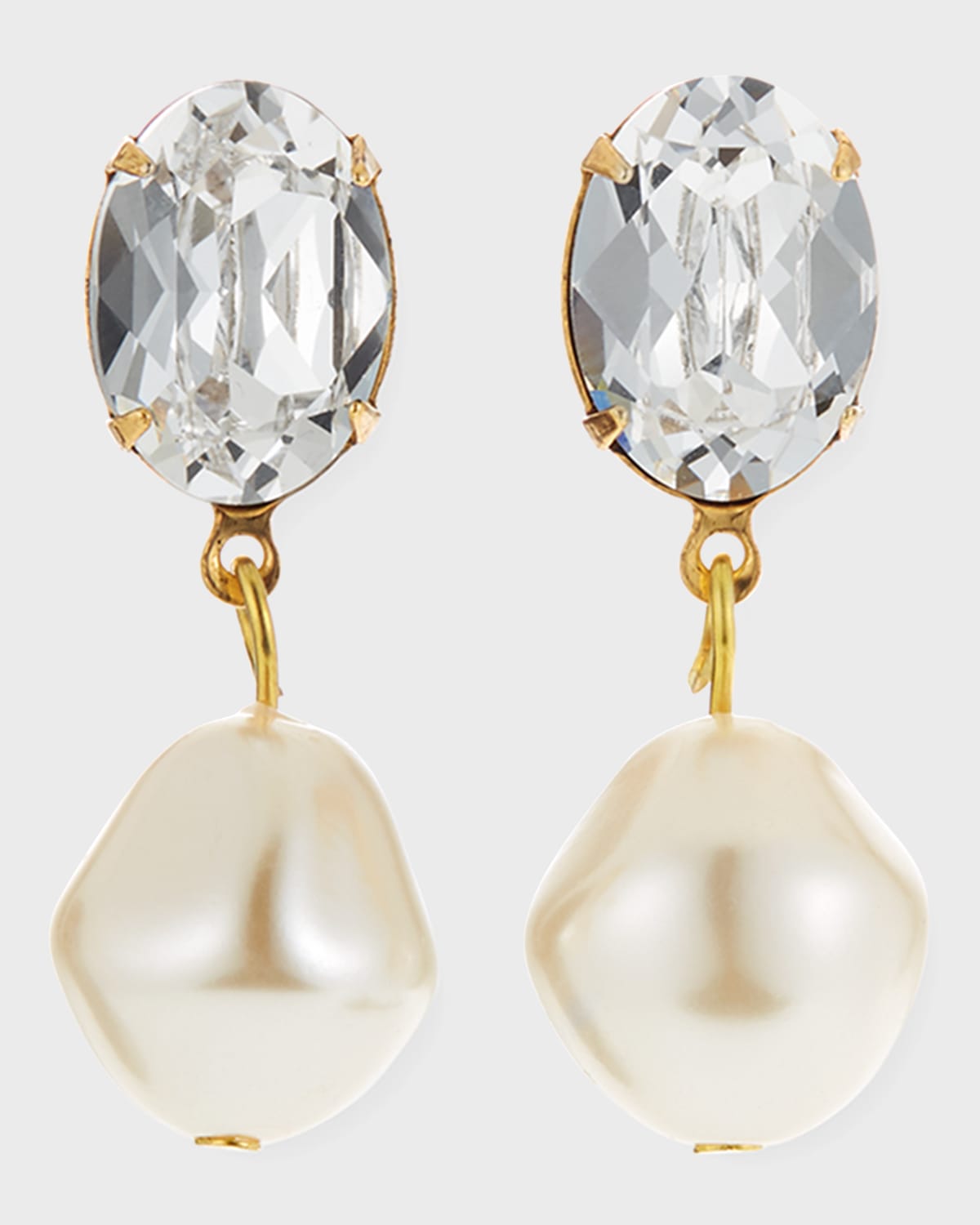 Jennifer Behr Tunis Crystal Pearl Drop Earrings In Gold