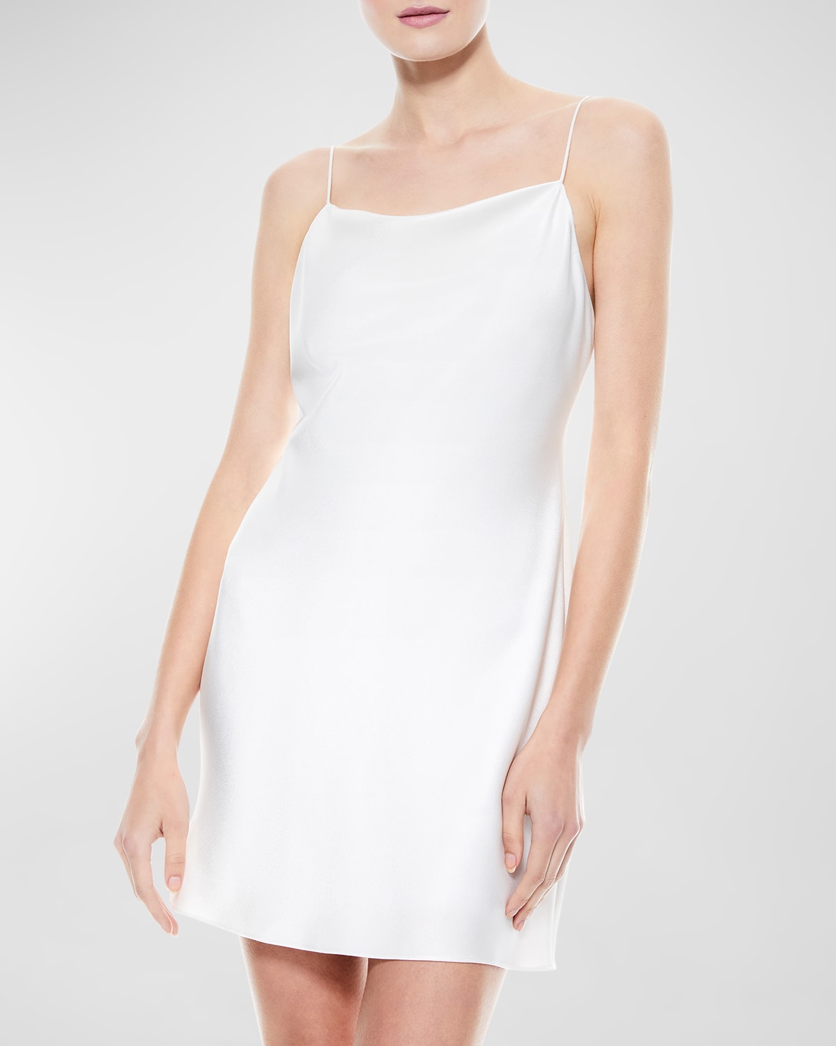 Shop Alice And Olivia Harmony Mini Slip Dress In Off White