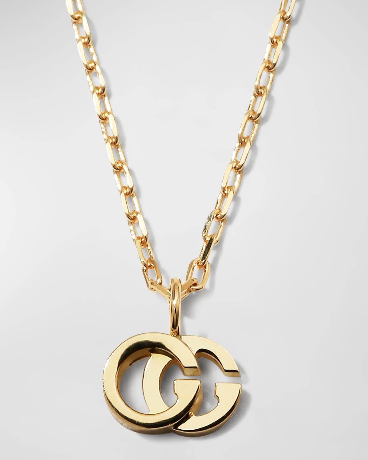 Gucci 18k Gold Gg Running Necklace W/ Topaz