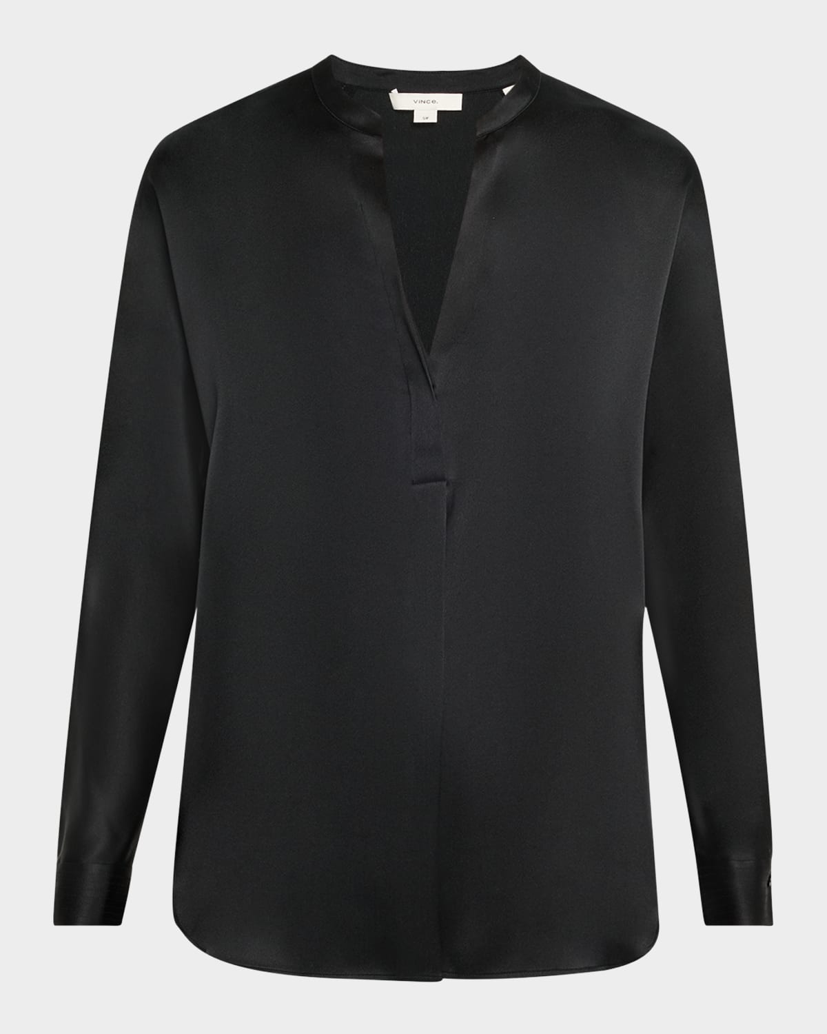 Silk Band-Collar Blouse