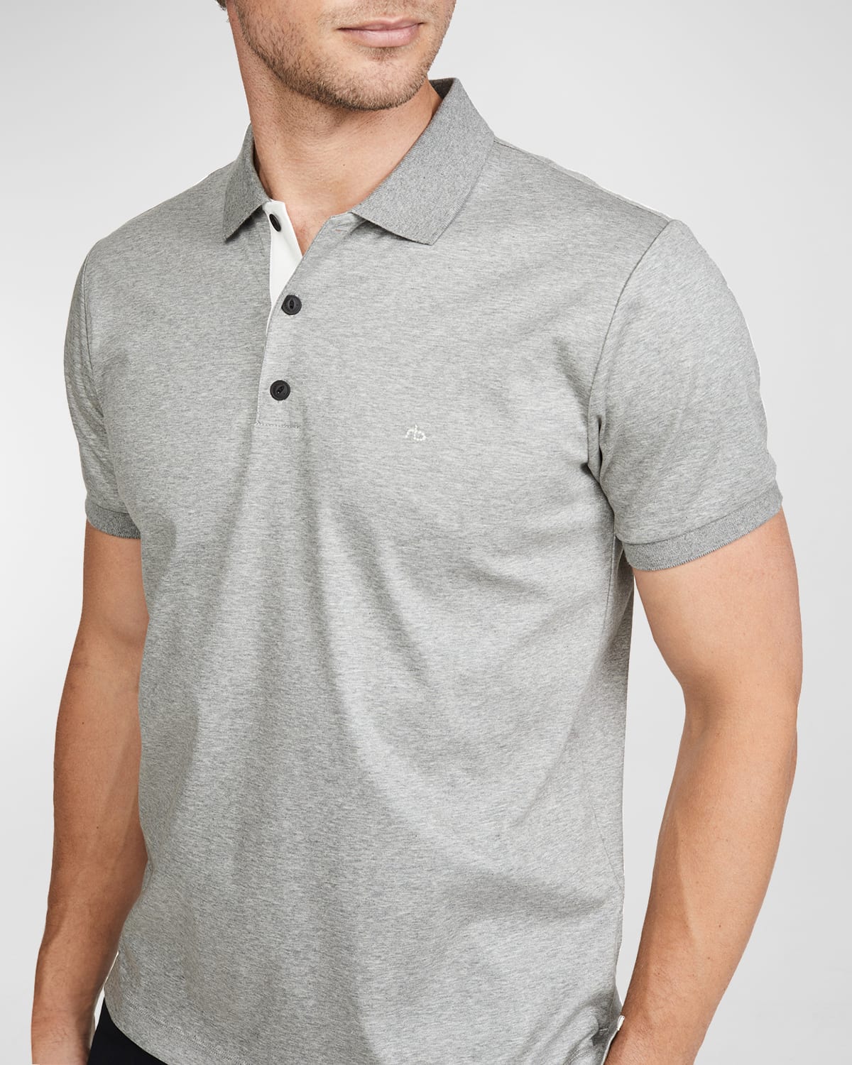 Rag & Bone Men's Interlock Cotton Polo Shirt In Heather Gray