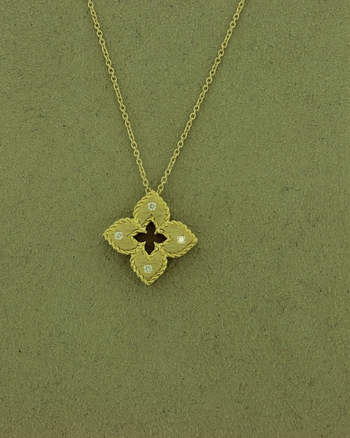 18k Yellow Gold Diamond Petite Venetian Necklace