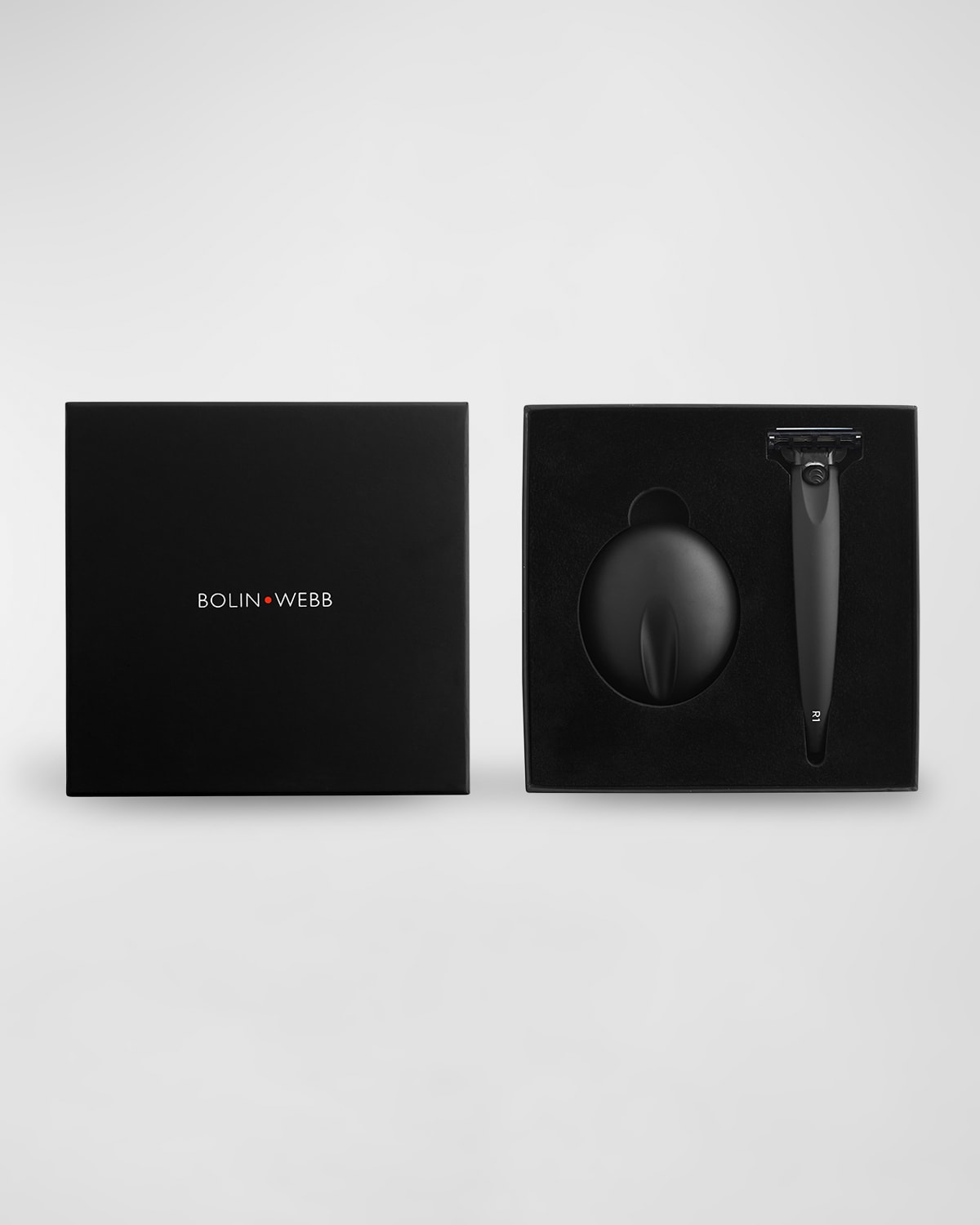 Shop Bolin Webb R1 Razor And Stand Set In Matte Black