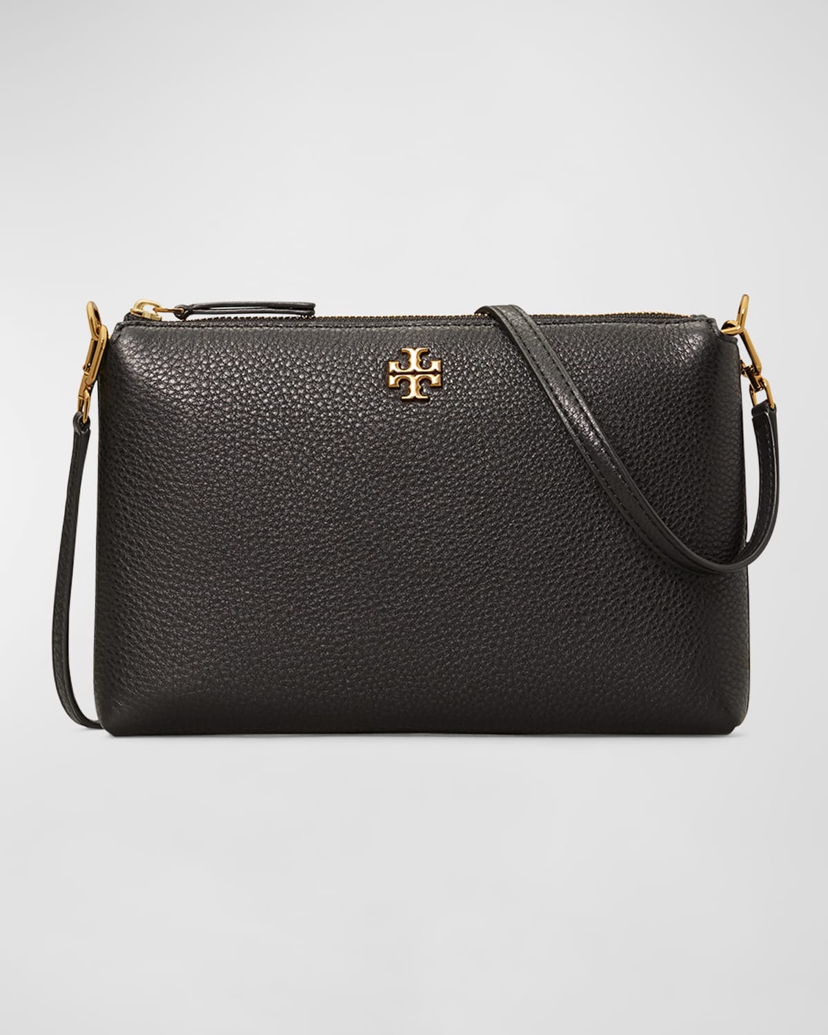 Tory Burch Kira Pebbled Leather Wallet Crossbody Bag In Black