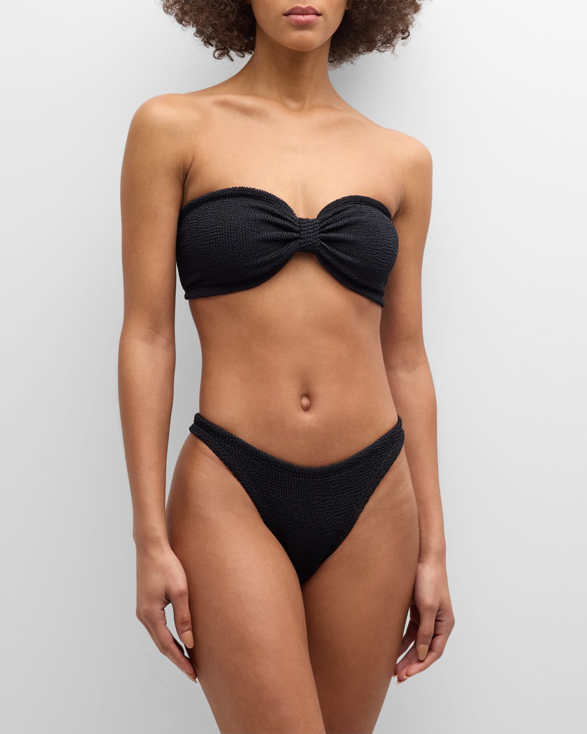 Shop Hunza G Jean Two-piece Bikini Set In Black