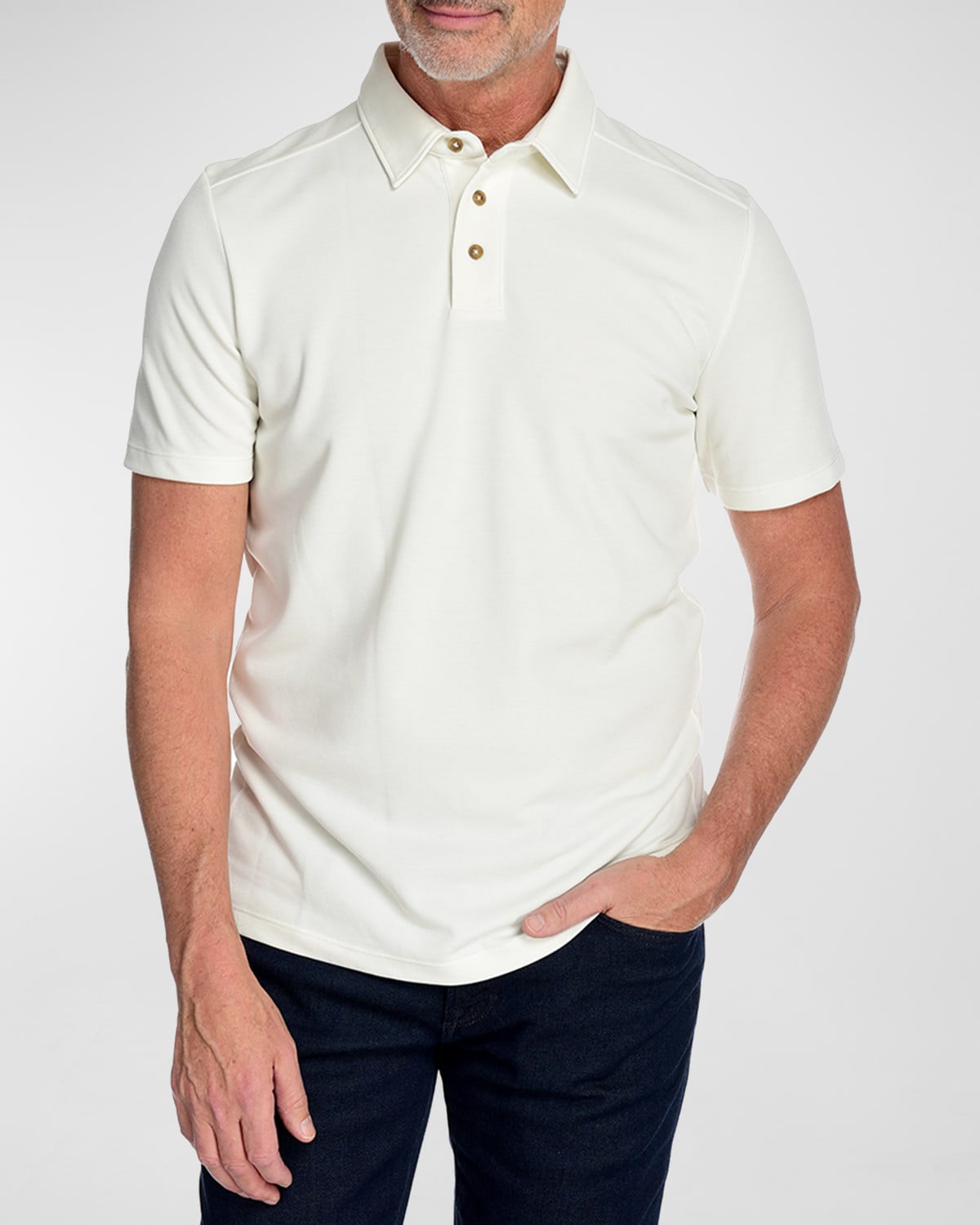 Fisher + Baker Men's Manchester Polo Shirt In Natural