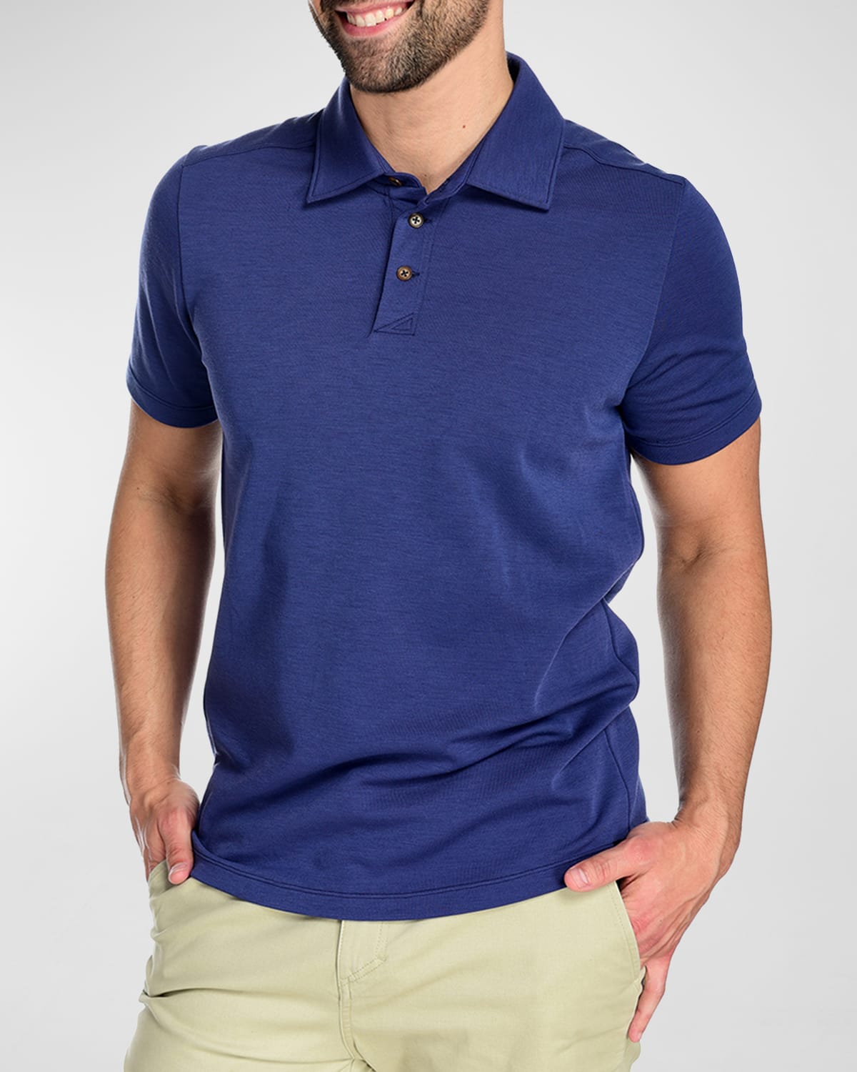Fisher + Baker Men's Manchester Polo Shirt In Admiral Blue