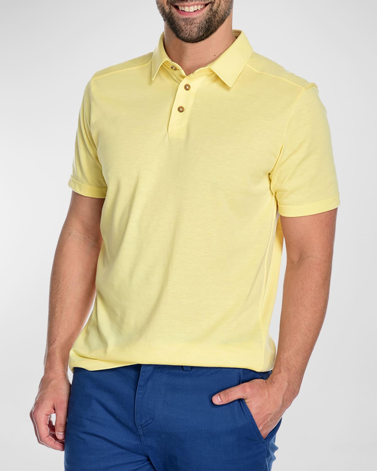 Fisher + Baker Men's Watson Solid Polo Shirt In Canary
