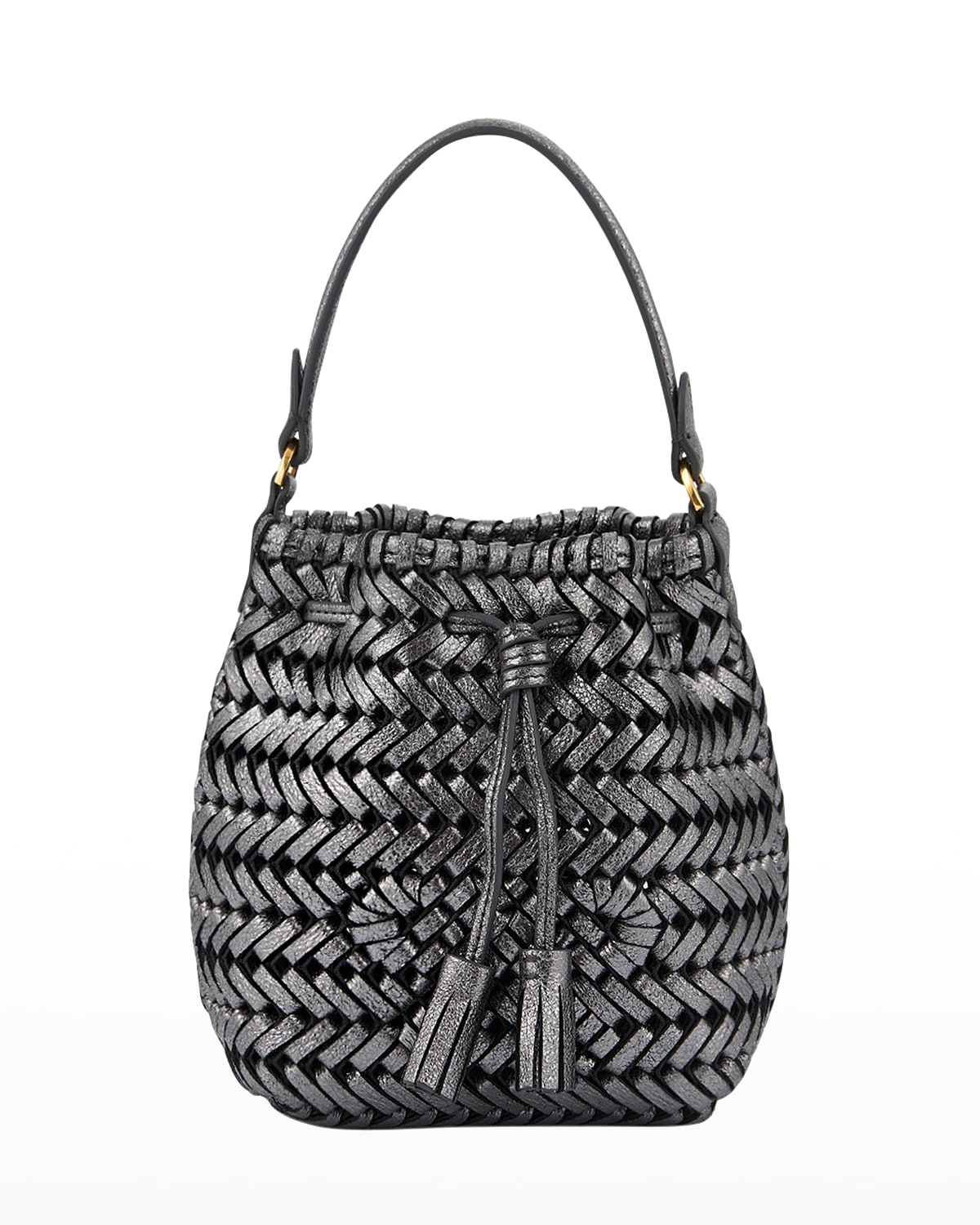 Anya Hindmarch The Neeson Micro Crinkle Drawstring Bucket Bag In Blue