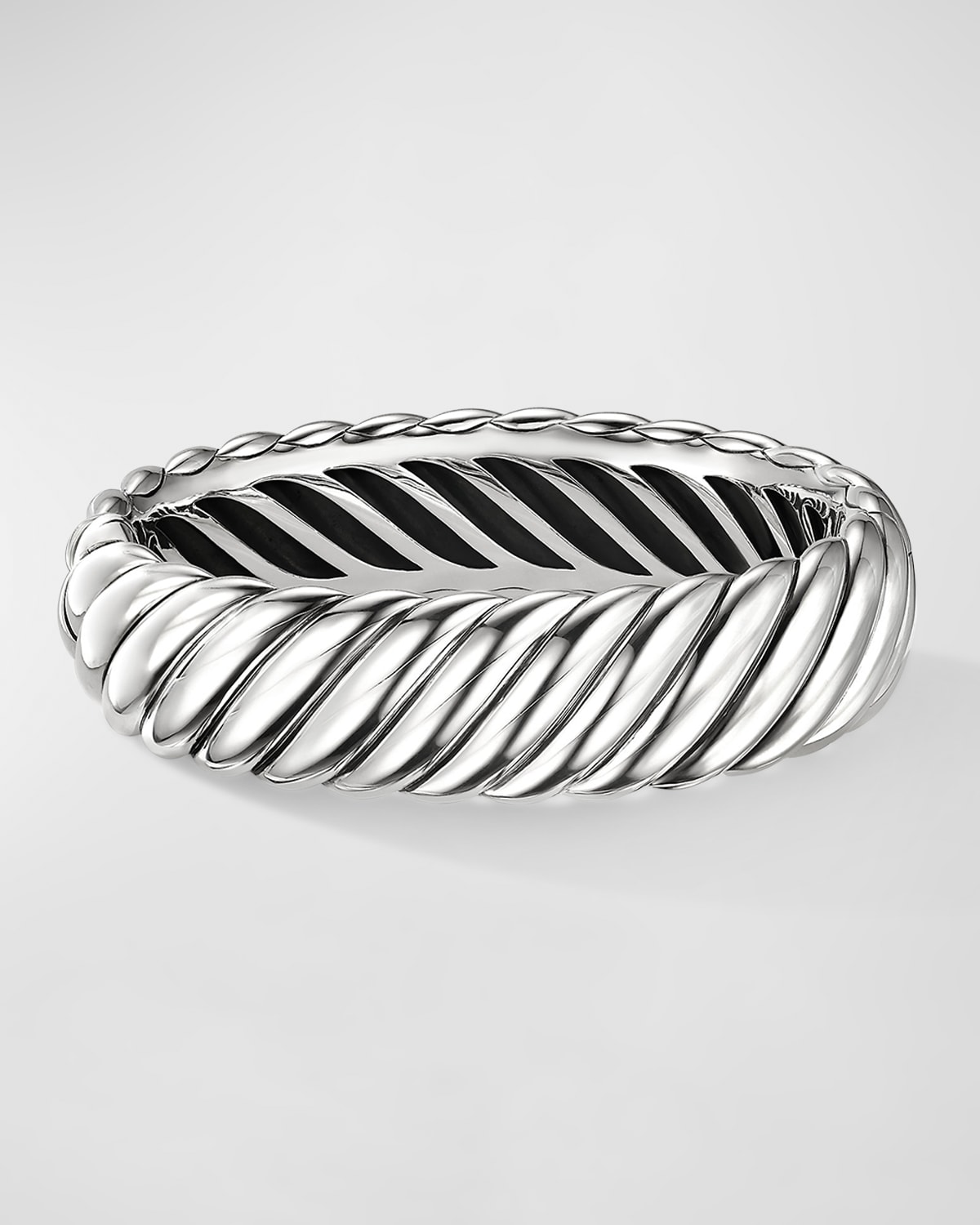 Sculpted Cable Bracelet in Silver, 17mm