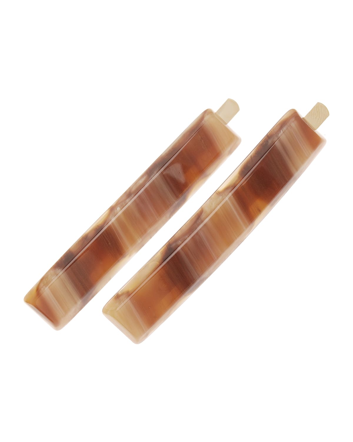 France Luxe Mod Bobby Pins, Set Of 2 In Caramel Horn