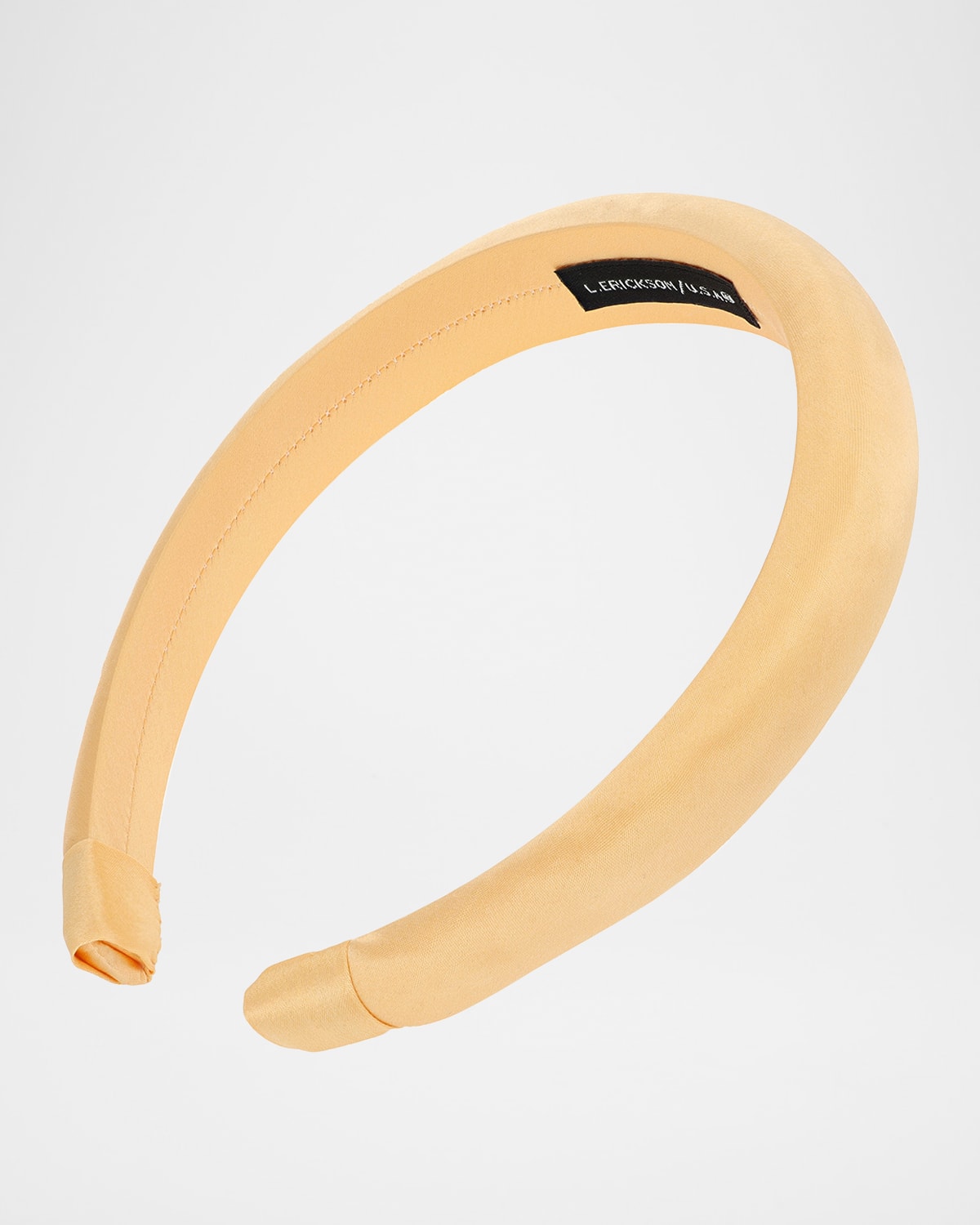 L. Erickson Usa Silk Charmeuse Padded Headband In Lazy Peach