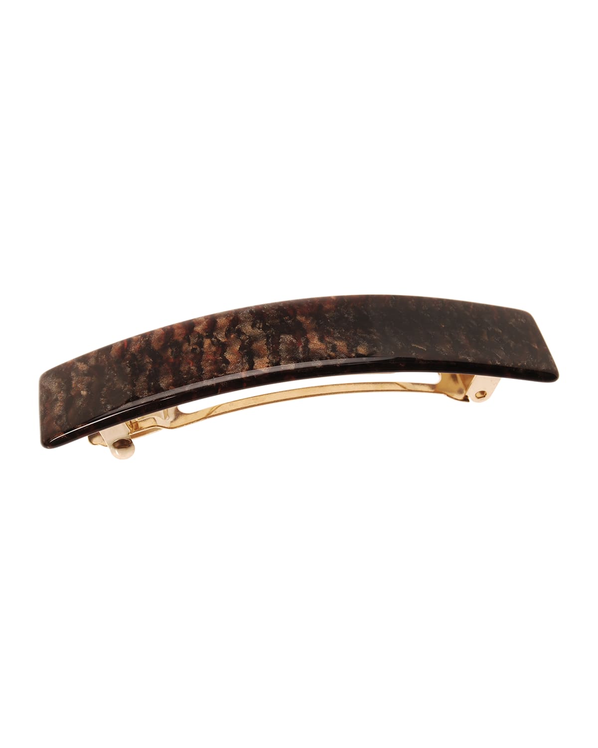 France Luxe Classic Rectangle Barrette In Mojave