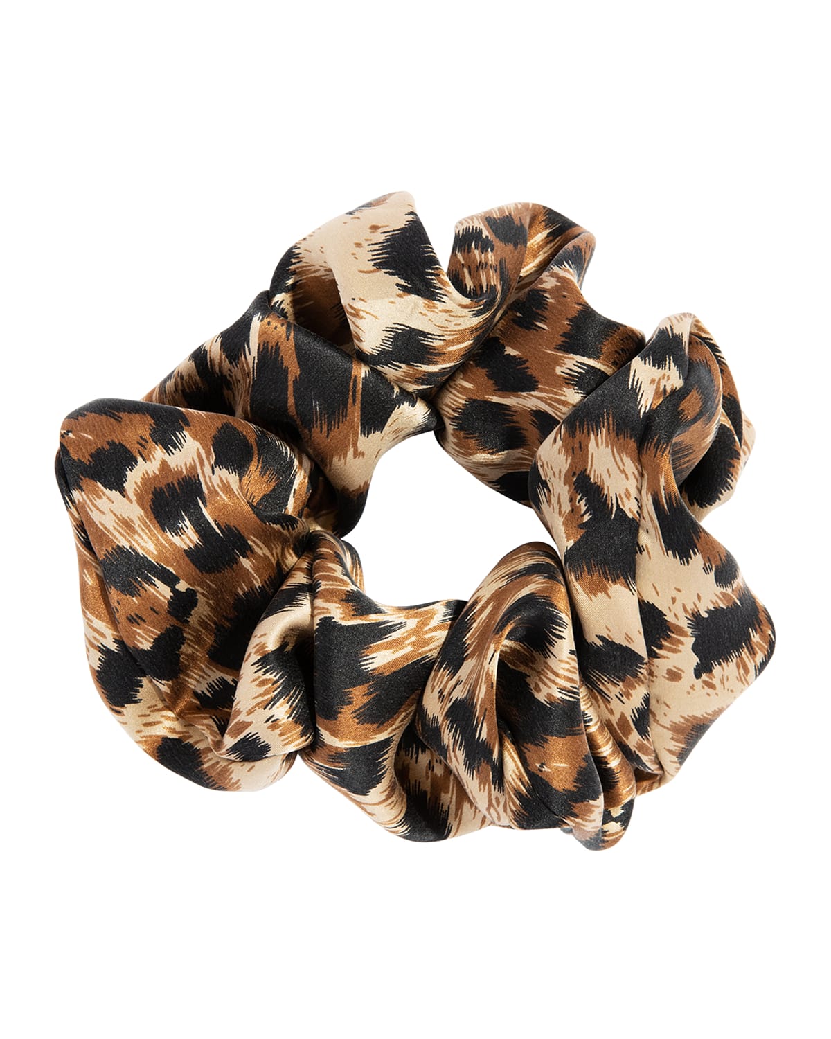 L Erickson Silk Charmeuse Oversized Scrunchie In Congo Cheetah