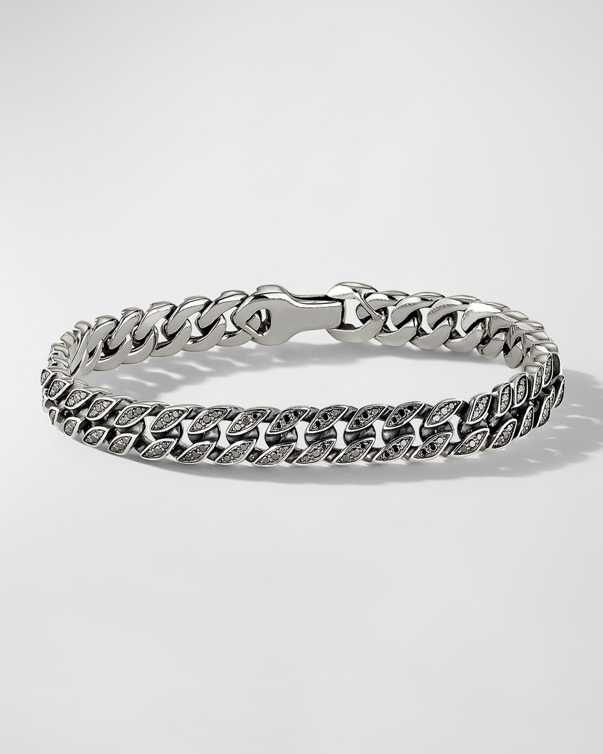 Men's Black Diamond Curb Chain Bracelet