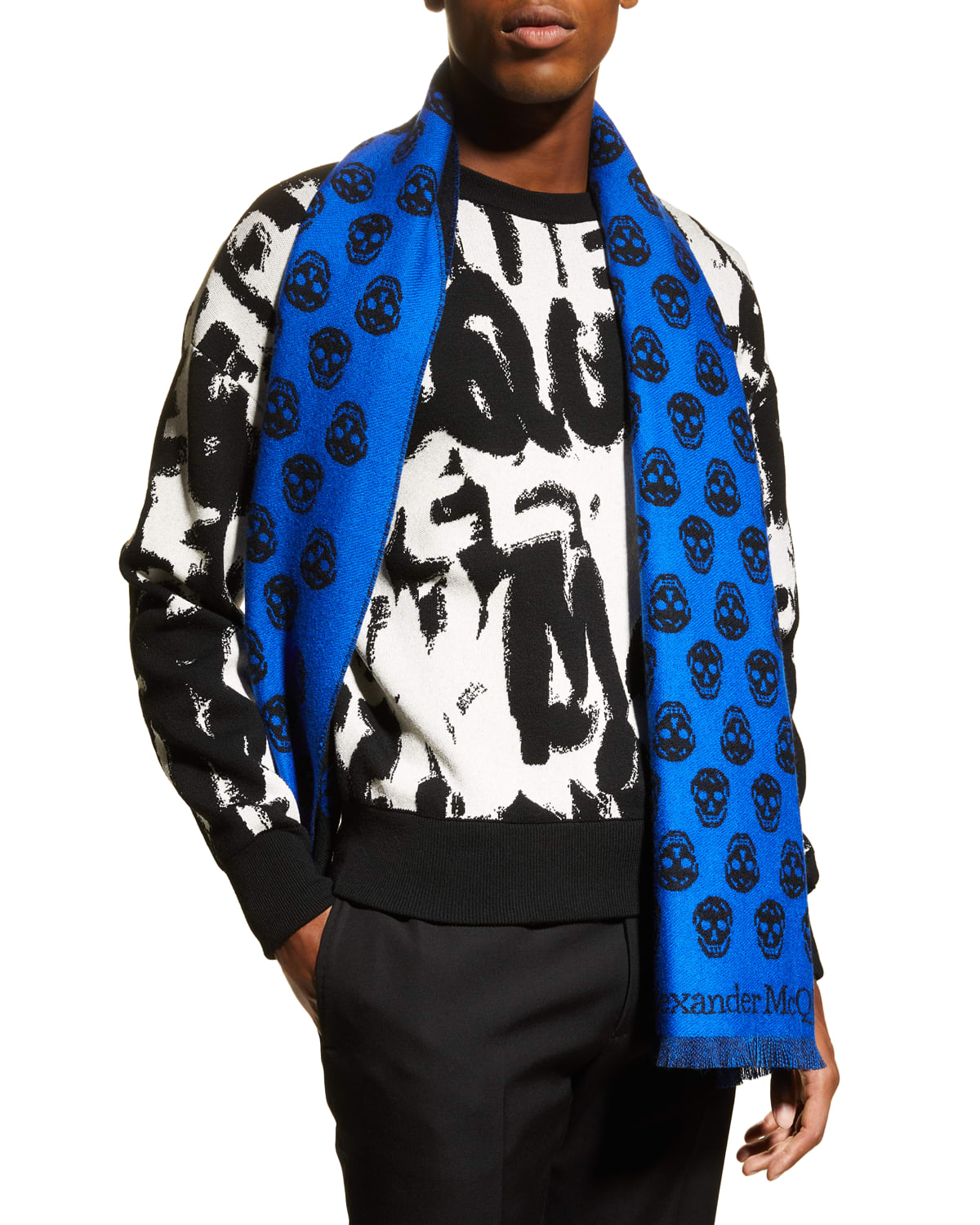 Alexander McQueen Men's Reversible Skull Scarf