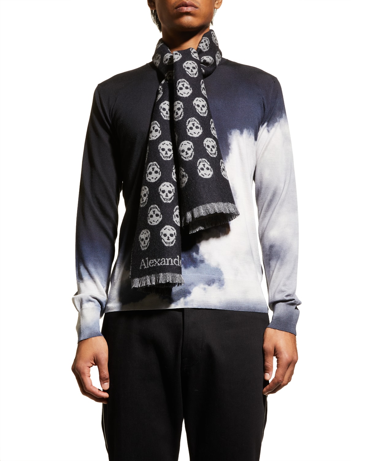Alexander McQueen Men s Wool Reversible Skulls Scarf Smart Closet