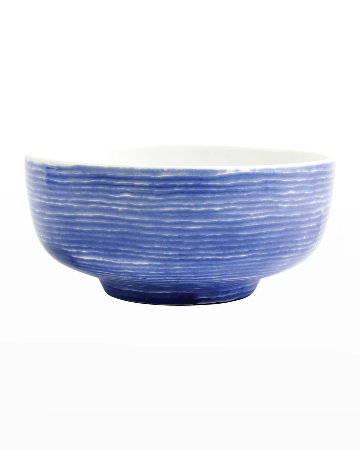 Shop Vietri Santorini Stripe Medium Footed Serving Bowl In Blue