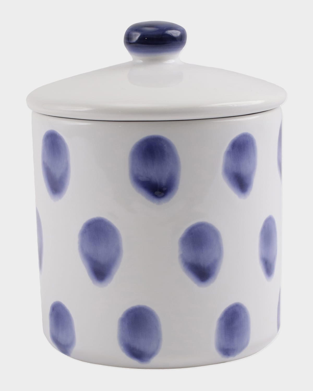 Shop Vietri Santorini Dot Small Canister In Blue