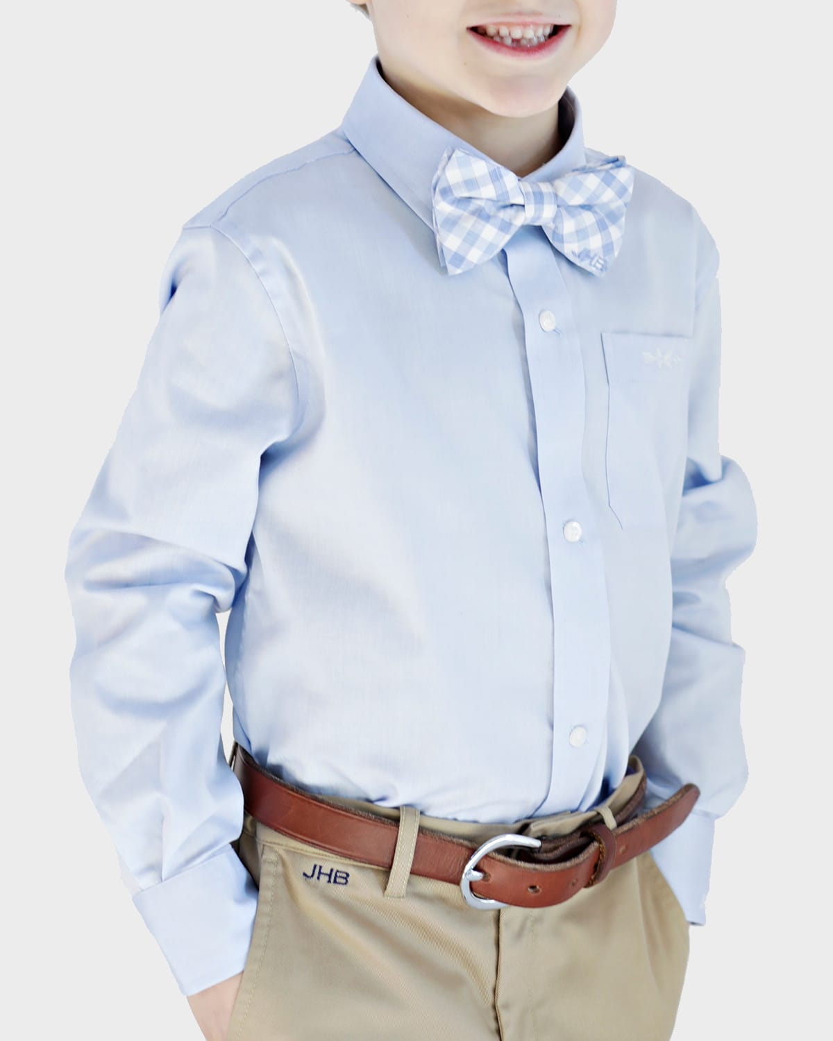 Brown Bowen And Company Kids' Solid Shirt - Monogram Option In Blue Solid