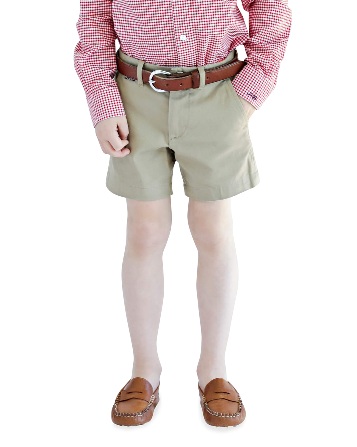Brown Bowen And Company Kids' Sweetgrass Shorts - Monogram Option In Khaki