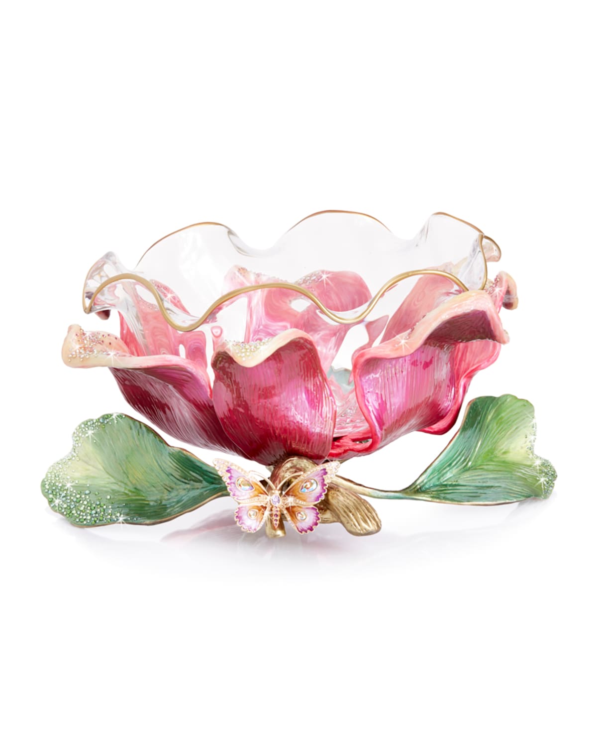 Shop Jay Strongwater Large Flower Bowl In Multi
