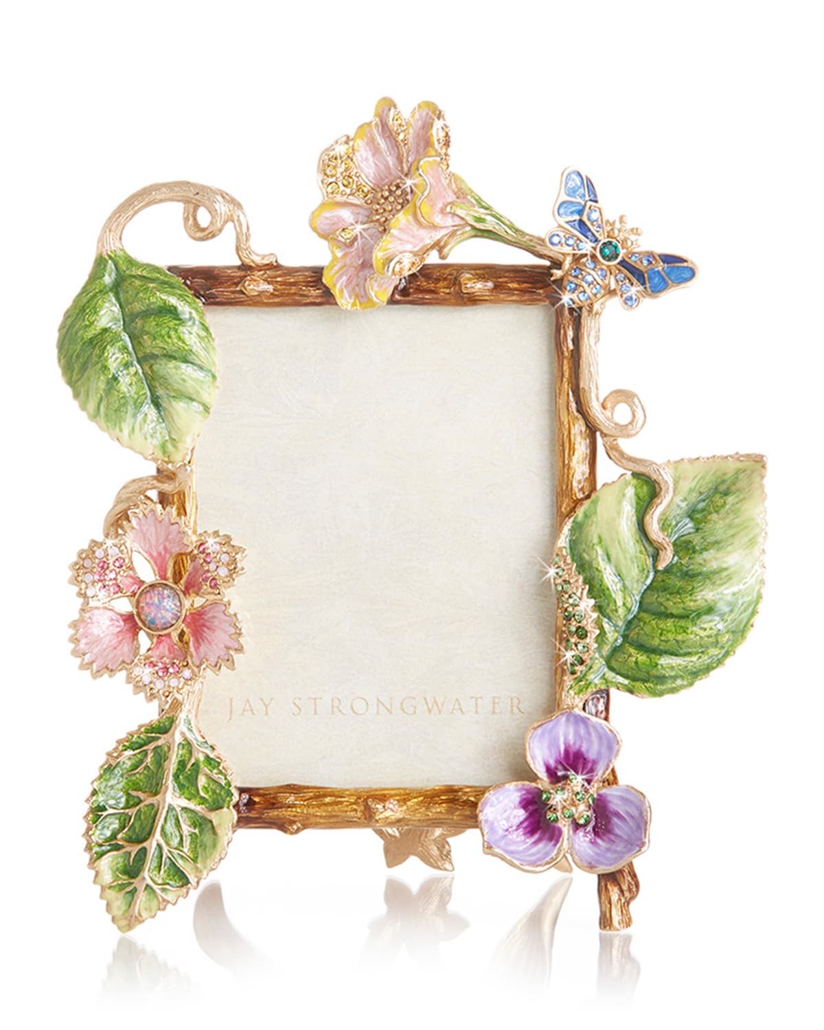 Shop Jay Strongwater Dutch Floral Frame, 3" X 4" In Multi
