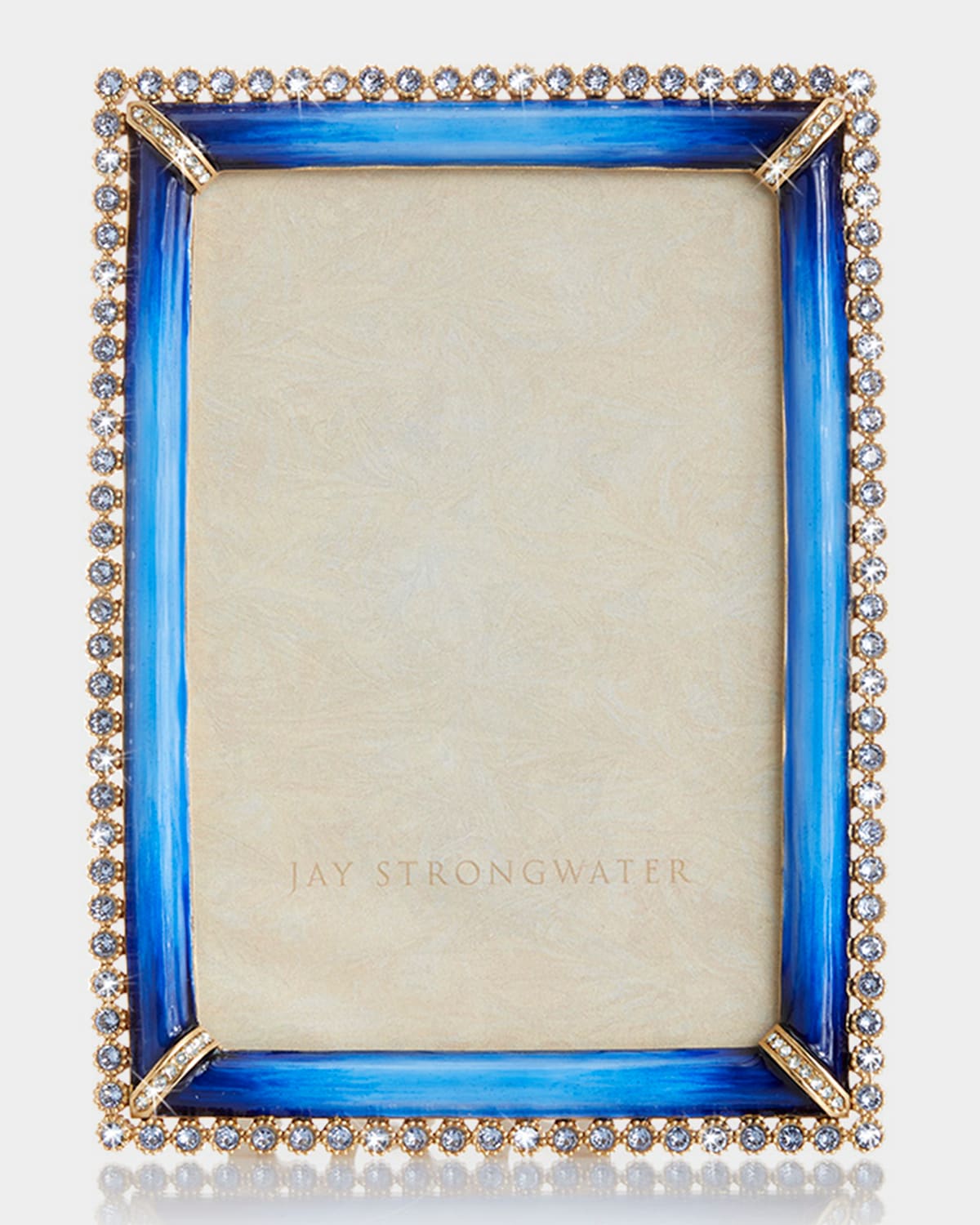 Jay Strongwater Lucas Stone Edge Picture Frame In Blue