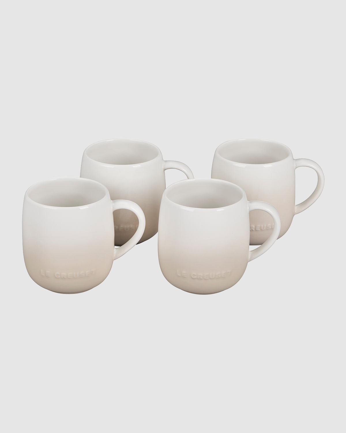 Le Creuset Set Of Four 14-ounce Stoneware Mugs In Meringue