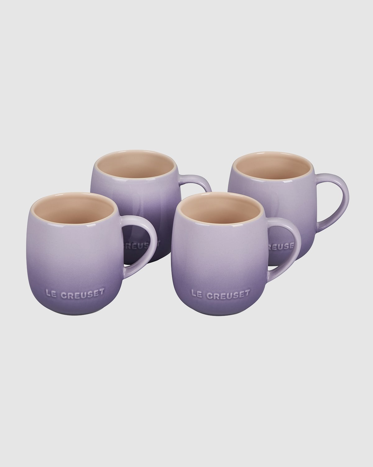 LE CREUSET STONEWARE MUGS, SET OF 4