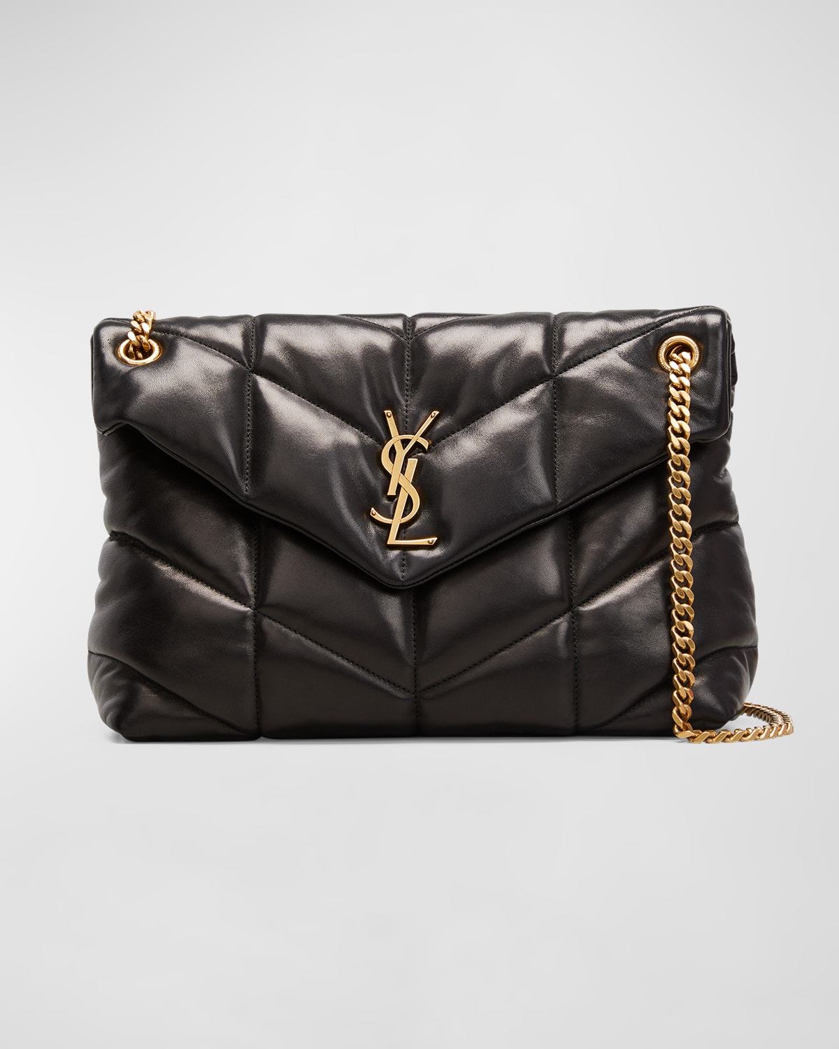 YVES SAINT LAURENT Loulou Puffer Mini Quilted Canvas Crossbody Bag Lig