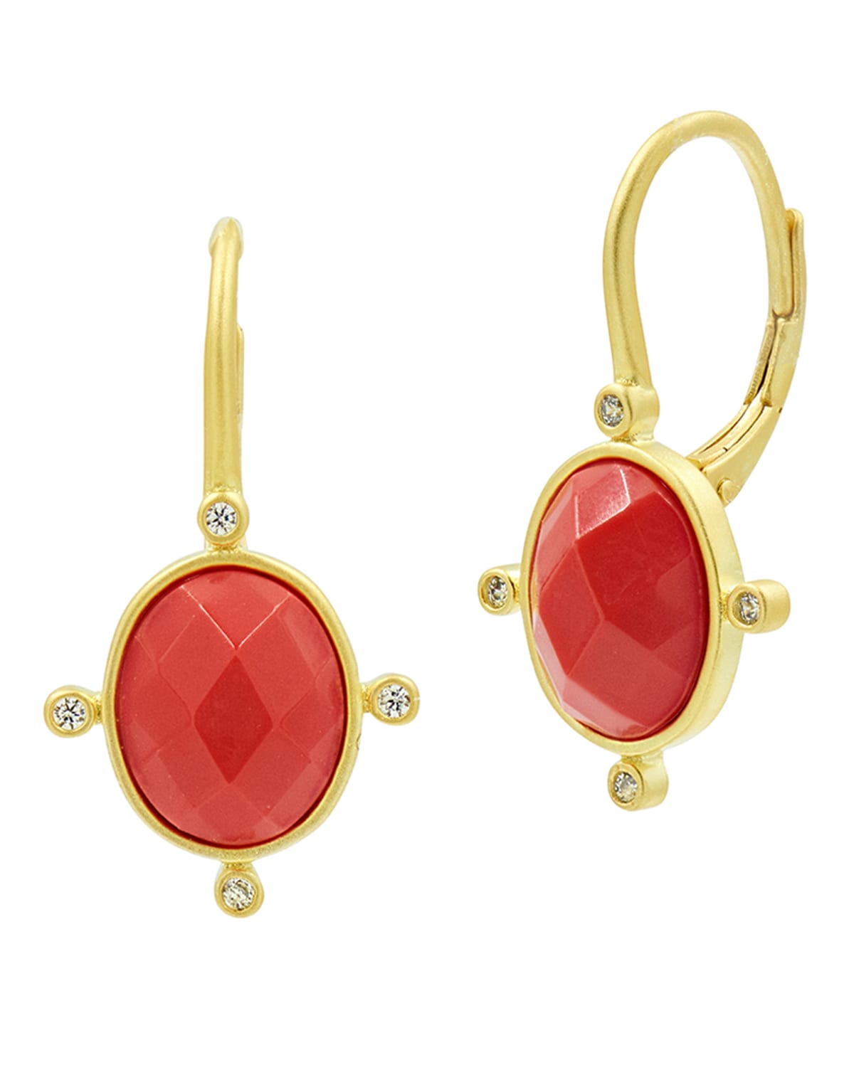 Freida Rothman Never Enough Color Coral Lever Back Earrings